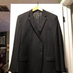 pronto Uomo men's black 100%wool sport coat jacket blazer size: 52L